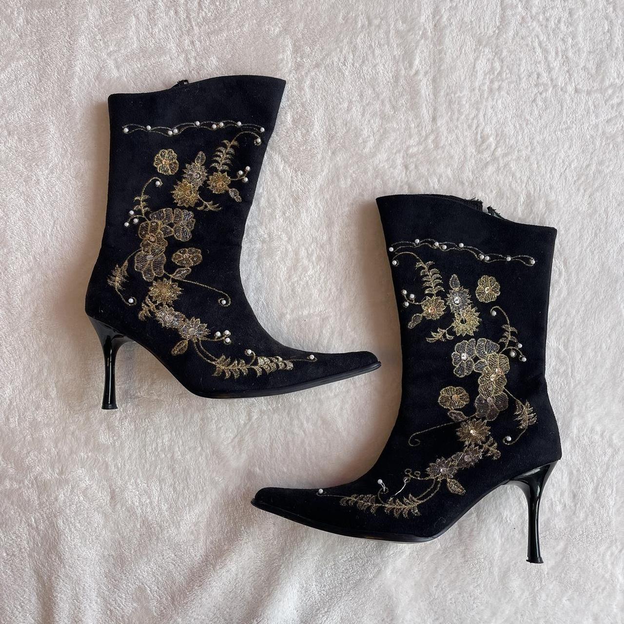 ♡ beaded high heel boots ♡