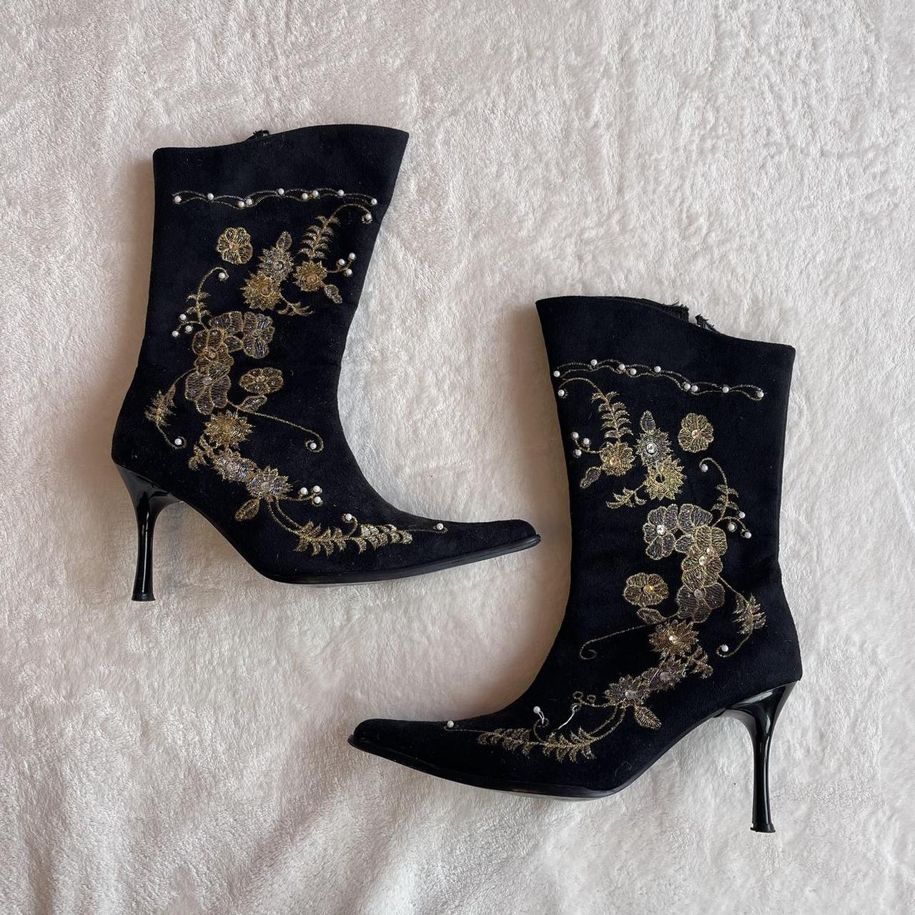 ♡ beaded high heel boots ♡