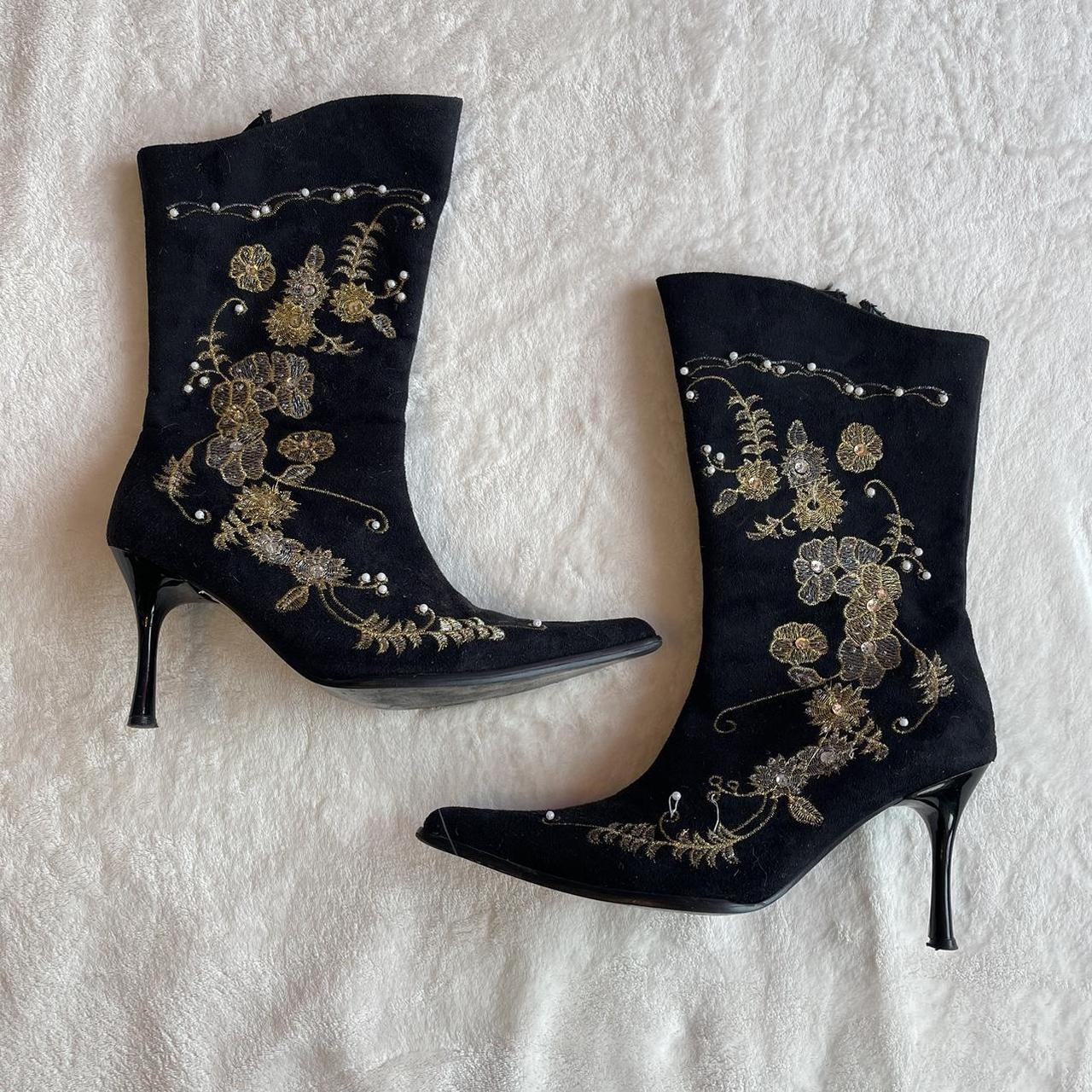 ♡ beaded high heel boots ♡