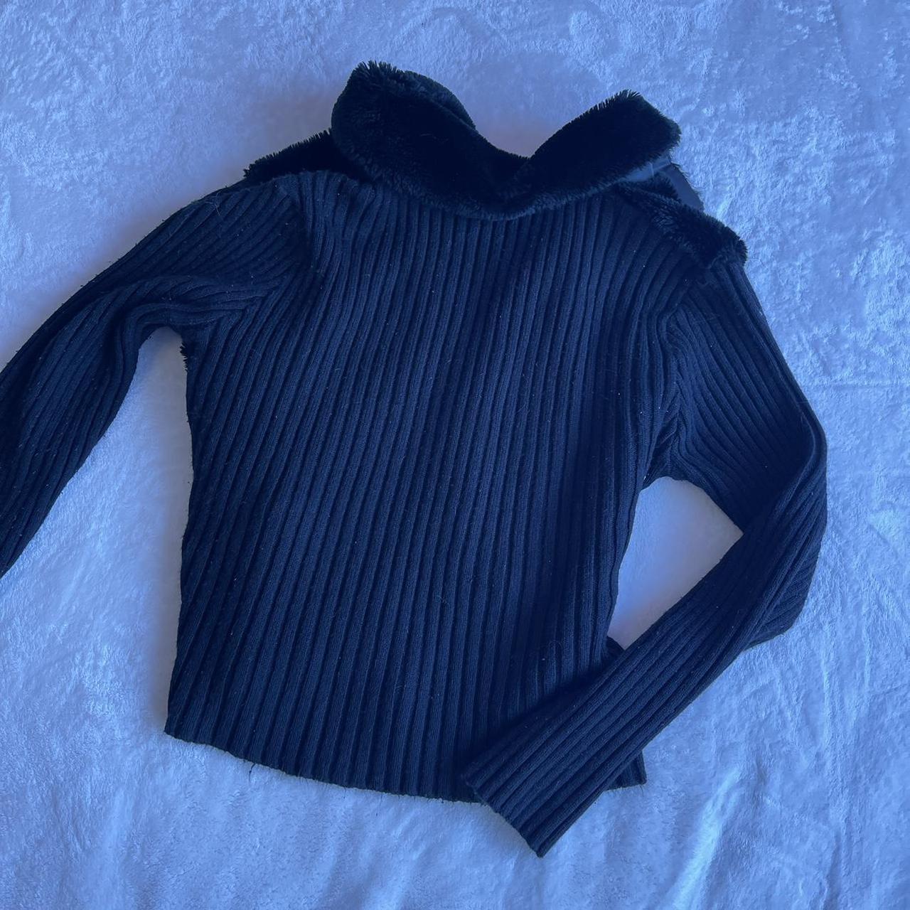 ♡ y2k wintercore fur sweater ♡