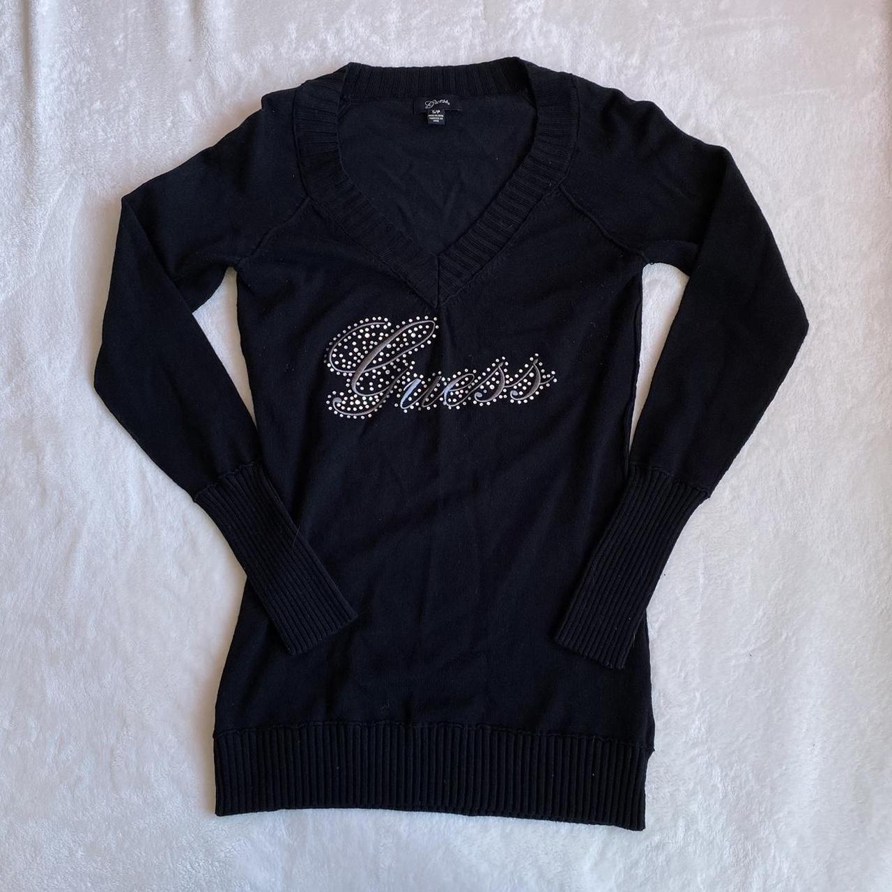 ♡ guess mcbling long sleeve ribbed sweater ♡