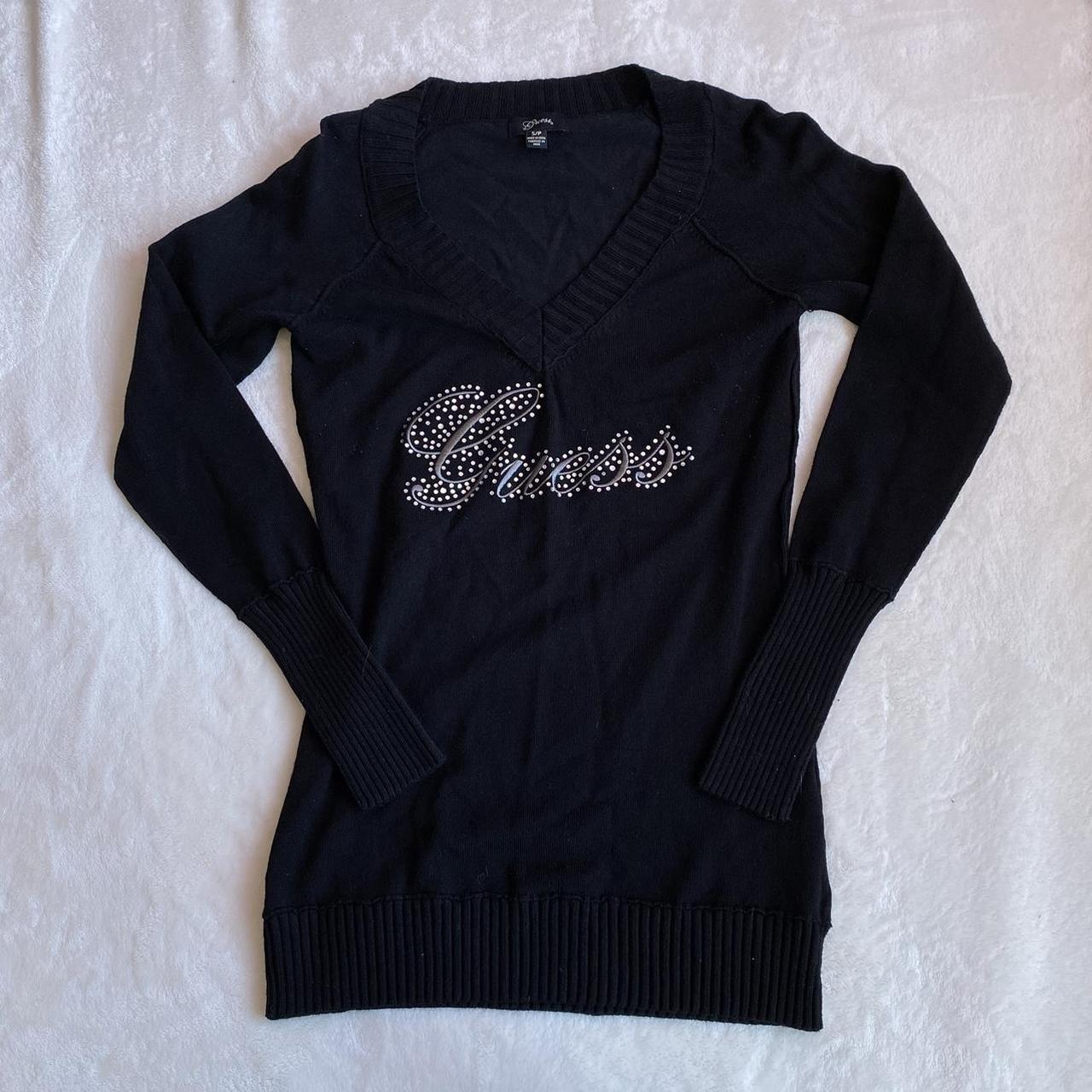 ♡ guess mcbling long sleeve ribbed sweater ♡